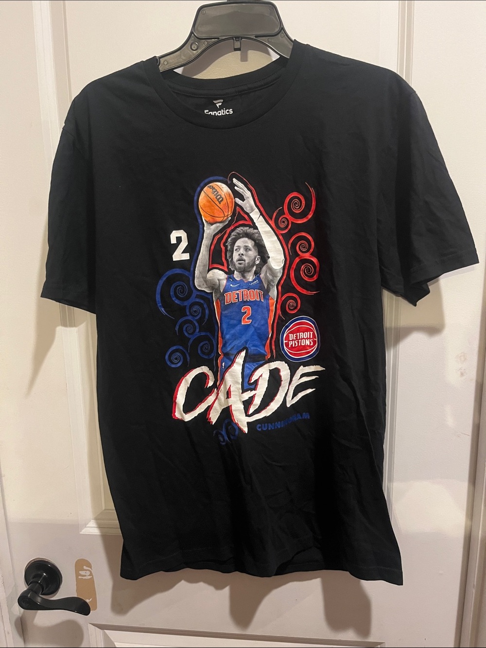Fanatics Black Detroit Pistons Cade Cunningham Graphic Tee